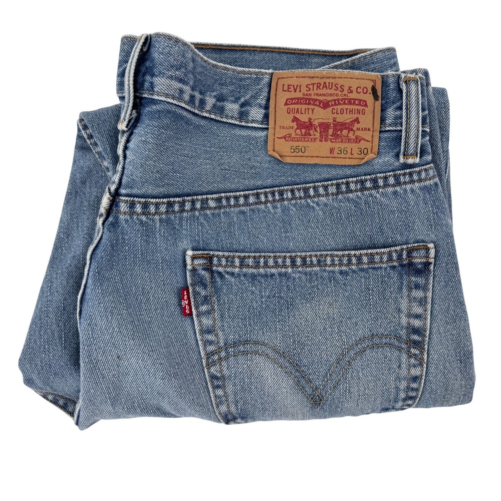Levi Strauss 550 Relaxed Fit Jeans Mens W36 L30 Blue Denim